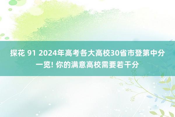 探花 91 2024年高考各大高校30省市登第中分一览! 你的满意高校需要若干分