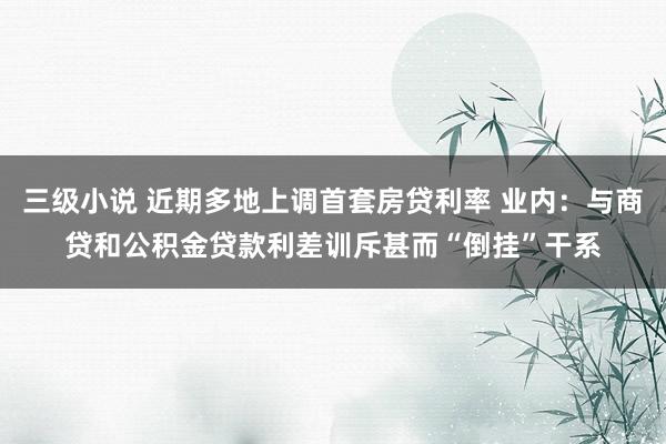 三级小说 近期多地上调首套房贷利率 业内：与商贷和公积金贷款利差训斥甚而“倒挂”干系