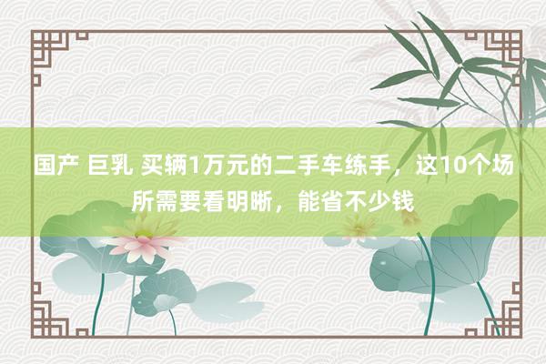 国产 巨乳 买辆1万元的二手车练手，这10个场所需要看明晰，能省不少钱