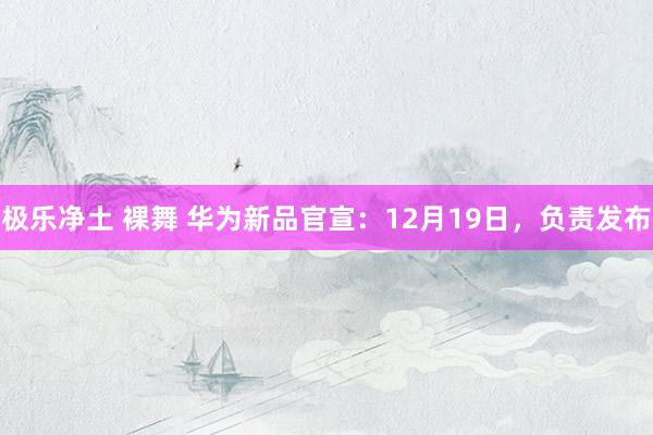 极乐净土 裸舞 华为新品官宣：12月19日，负责发布