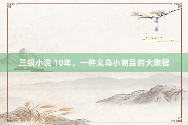 三级小说 10年，一件义乌小商品的大旅程