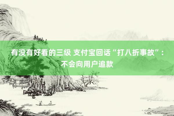 有没有好看的三级 支付宝回话“打八折事故”：不会向用户追款