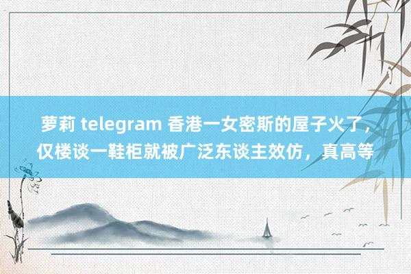 萝莉 telegram 香港一女密斯的屋子火了，仅楼谈一鞋柜就被广泛东谈主效仿，真高等
