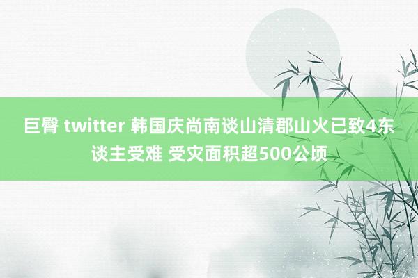 巨臀 twitter 韩国庆尚南谈山清郡山火已致4东谈主受难 受灾面积超500公顷