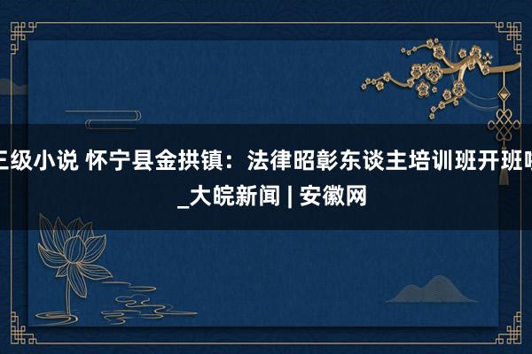三级小说 怀宁县金拱镇：法律昭彰东谈主培训班开班啦  _大皖新闻 | 安徽网
