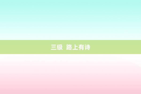 三级  路上有诗