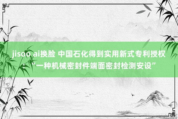 jisoo ai换脸 中国石化得到实用新式专利授权：“一种机械密封件端面密封检测安设”