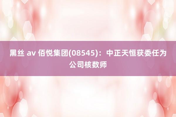 黑丝 av 佰悦集团(08545)：中正天恒获委任为公司核数师