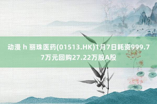 动漫 h 丽珠医药(01513.HK)1月7日耗资999.77万元回购27.22万股A股