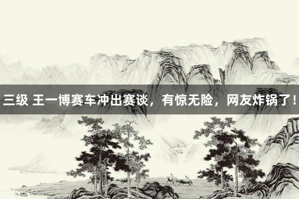 三级 王一博赛车冲出赛谈，有惊无险，网友炸锅了！