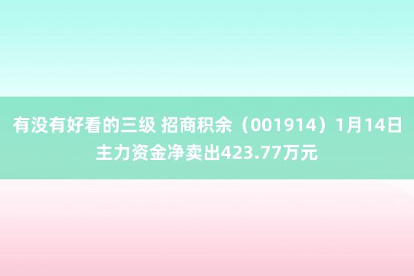 有没有好看的三级 招商积余（001914）1月14日主力资金净卖出423.77万元