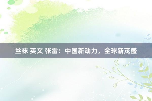 丝袜 英文 张雷：中国新动力，全球新茂盛