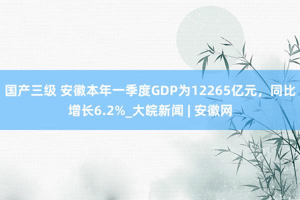 国产三级 ﻿安徽本年一季度GDP为12265亿元，同比增长6.2%_大皖新闻 | 安徽网