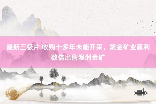 最新三级片 收购十多年未能开采，紫金矿业赢利数倍出售澳洲金矿