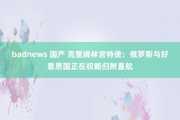 badnews 国产 克里姆林宫特使：俄罗斯与好意思国正在权略归附直航
